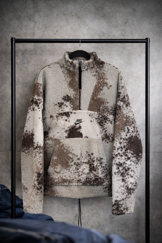 Nike Fleece Half Zip Beige/Braun - Größe S | Selected Piece