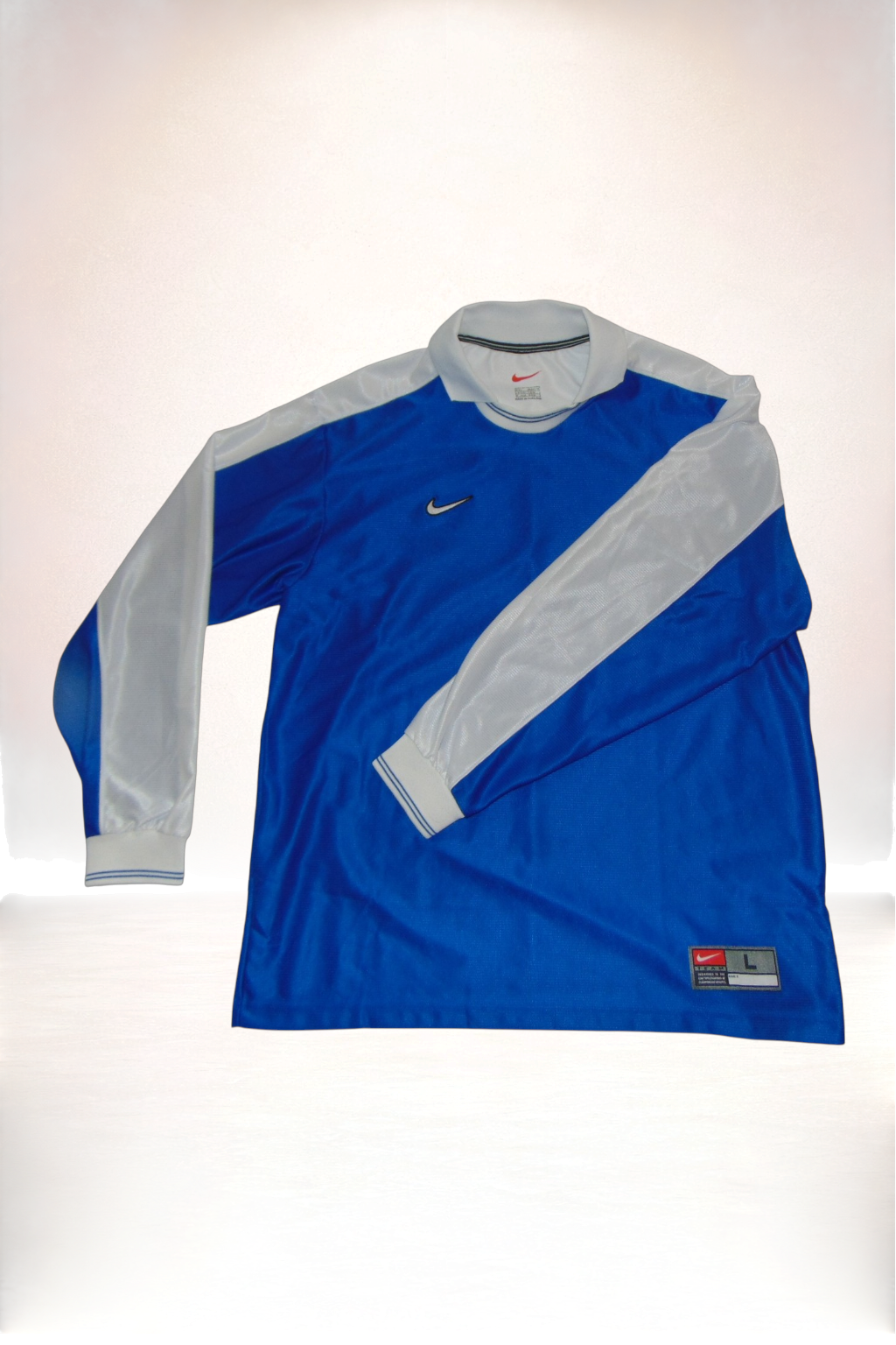 Nike Template Shirt Longsleeve Blau/Weiß - Größe L | Selected Piece